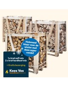 Super combi: 1x Krat soft mix + 2x krat hardhout mix strak gestapeld Kopen | Haardhout Oosterhout